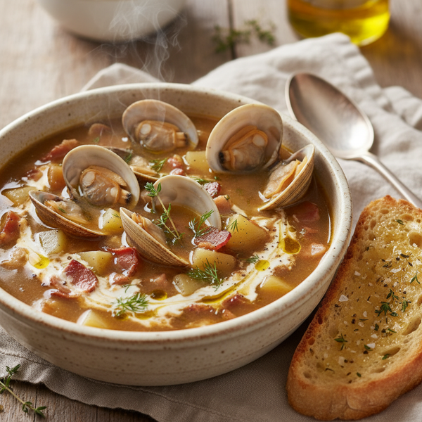 Savory Brothy Clam Chowder Delight recipe
