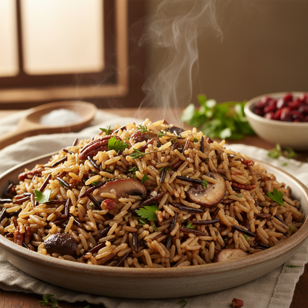 Savory Brown and Wild Rice Pilaf recipe