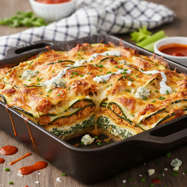 Savory Buffalo Zucchini Lasagna recipe