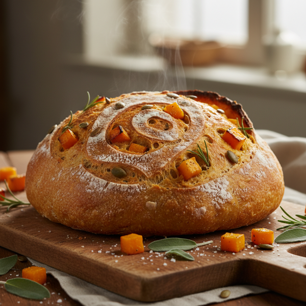 Savory Butternut Squash Artisan Bread recipe