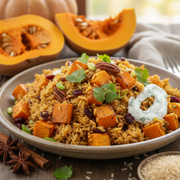 Savory Butternut Squash Basmati Pilaf recipe