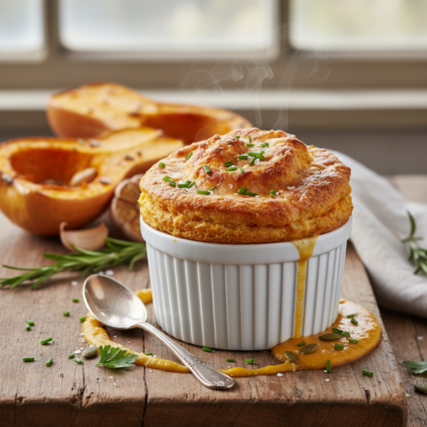 Savory Butternut Squash Soufflé recipe