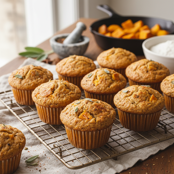 Savory Butternut Squash Spice Muffins recipe