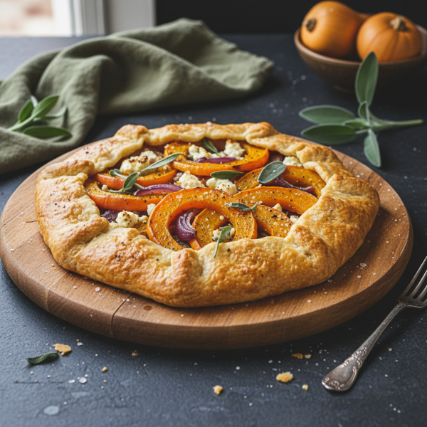 Savory Butternut Squash and Feta Galette recipe