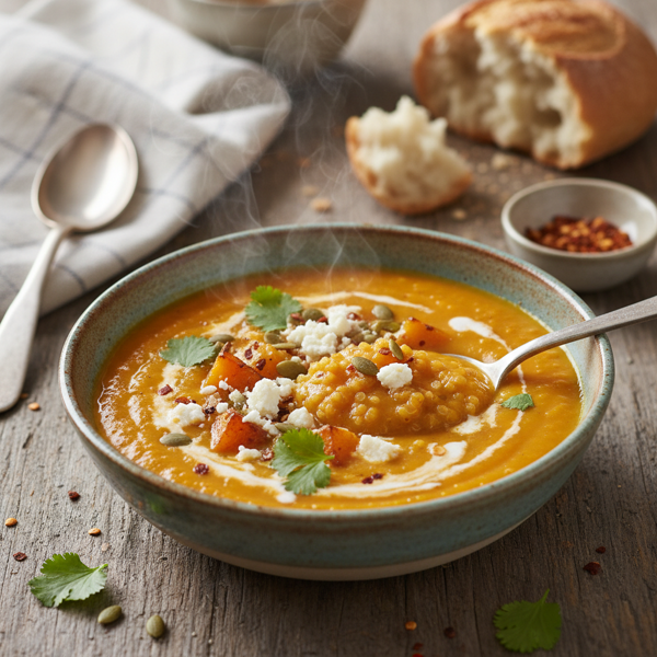 Savory Butternut Squash and Quinoa Soup recipe