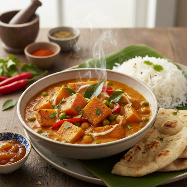 Savory Butternut Squash and Sweet Potato Curry Delight recipe