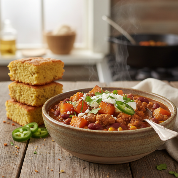 Savory Butternut Squash and Turkey Chili Delight recipe