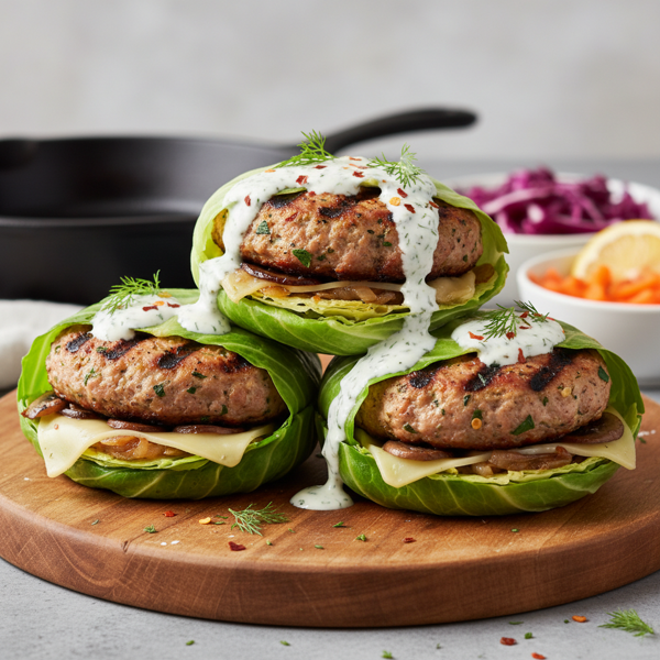Savory Cabbage-Wrapped Turkey Burgers recipe