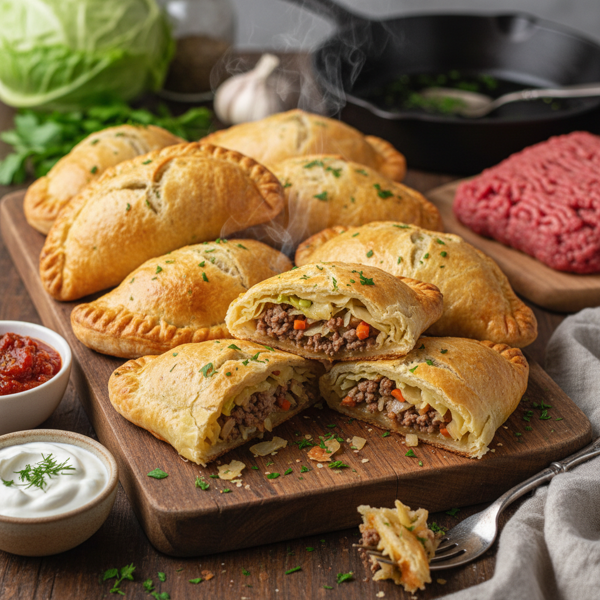 Savory Cabbage Beef Pockets recipe