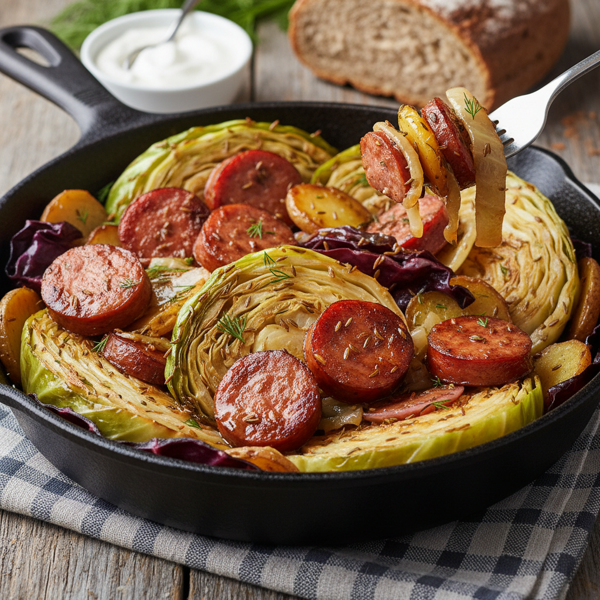 Savory Cabbage & Kielbasa Skillet Delight recipe