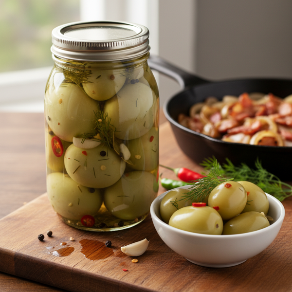 Savory Canned Green Tomatoes recipe