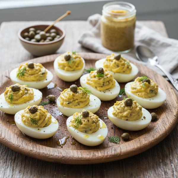 Savory Capers and Dijon Deviled Eggs recipe