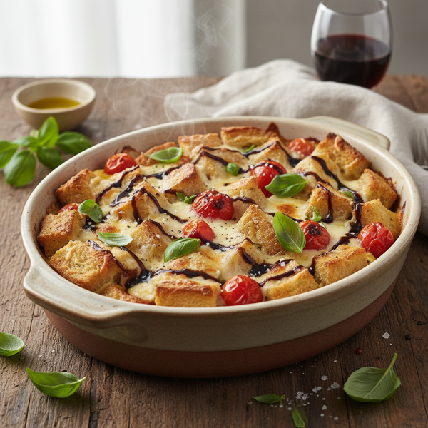 Savory Caprese Crouton Bake recipe