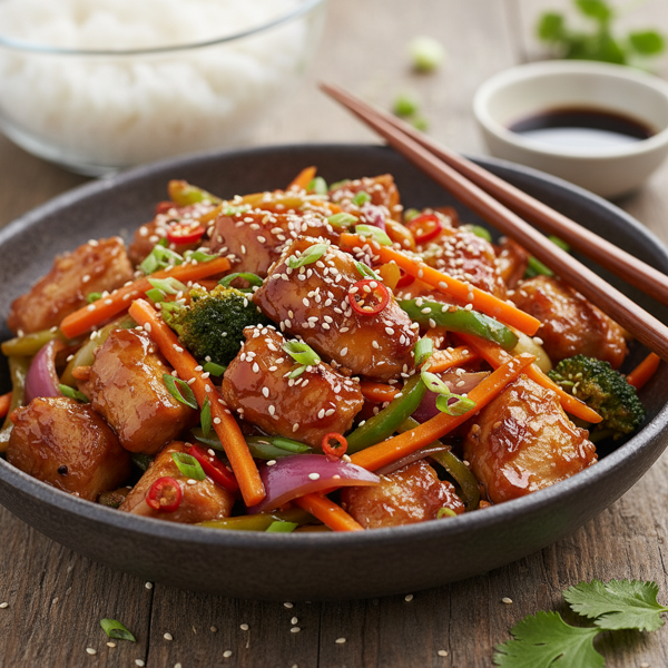 Savory Caramelized Chicken Stir-Fry recipe