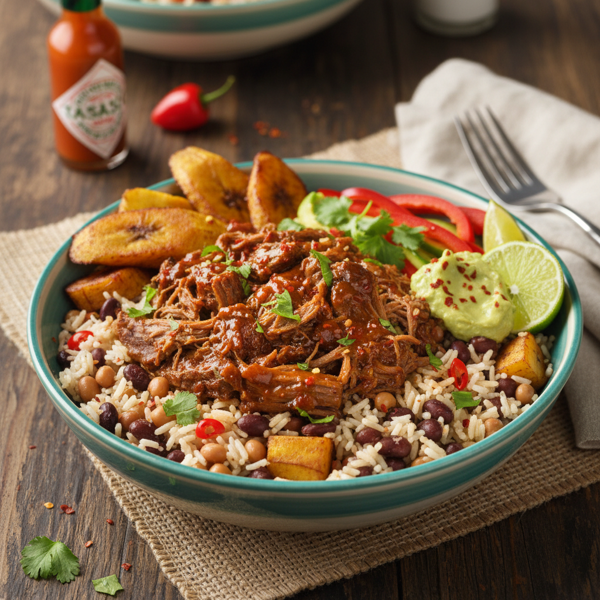Savory Caribbean Beef Rice Bowl recipe
