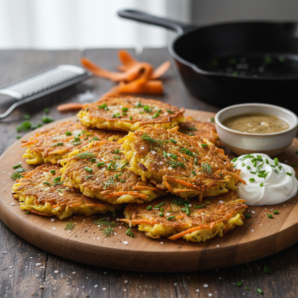 Savory Carrot & Onion Latkes recipe
