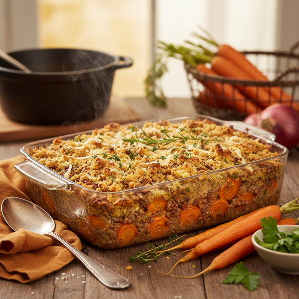 Savory Carrot and Lentil Bake recipe