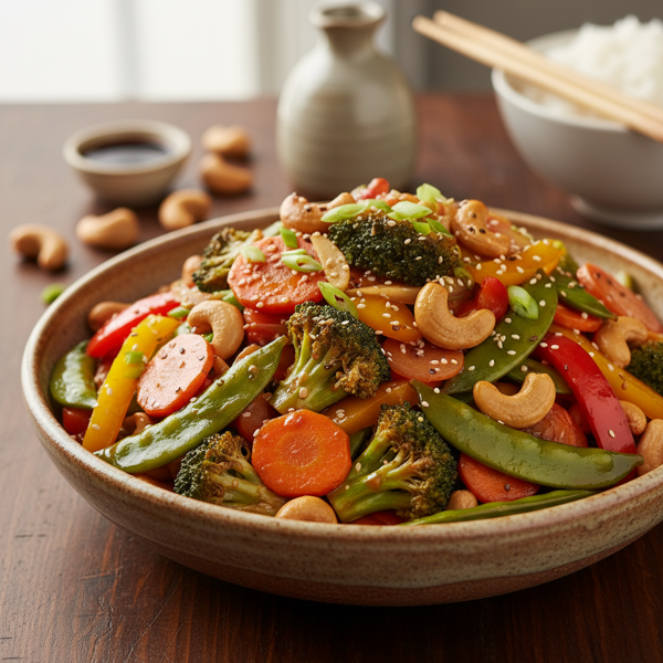Savory Cashew Vegetable Stir-Fry recipe
