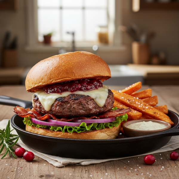 Savory Cast Iron Venison Burgers recipe