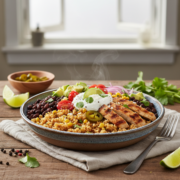 Savory Cauliflower Rice Burrito Bowl recipe