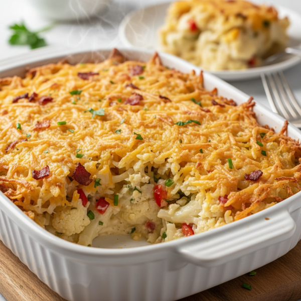 Savory Cauliflower and Hash Brown Bake recipe