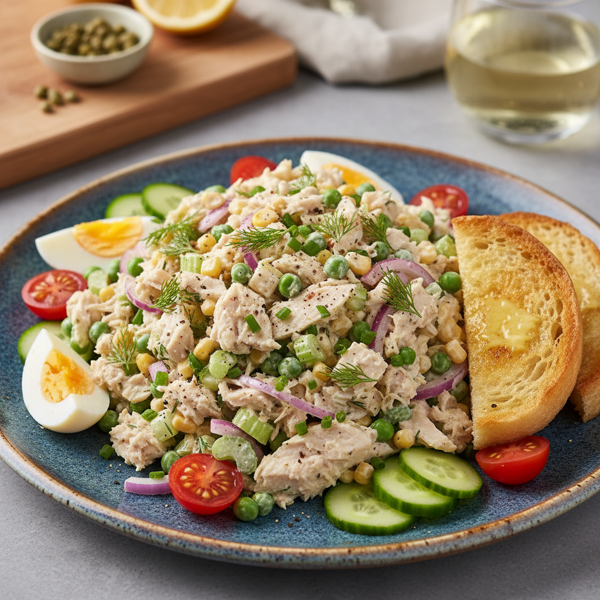 Savory Celebration Tuna & Chicken Salad Medley recipe