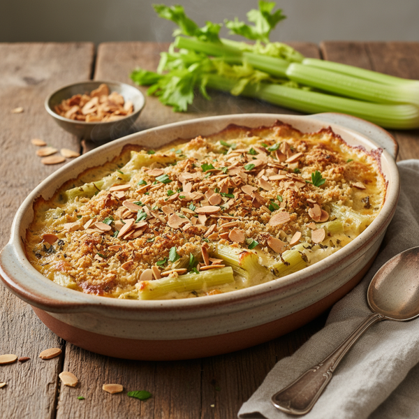 Savory Celery & Almond Casserole recipe