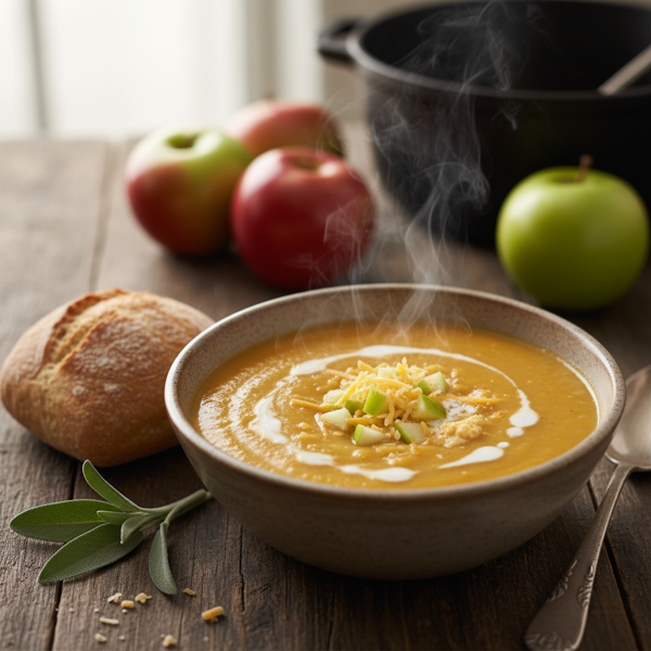 Savory Cheddar-Apple Bliss Soup recipe