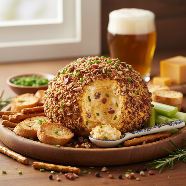 Savory Cheddar Ale Cheese Ball recipe
