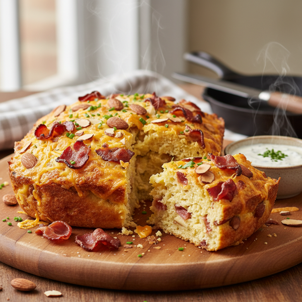 Savory Cheddar Almond Bacon Delight recipe