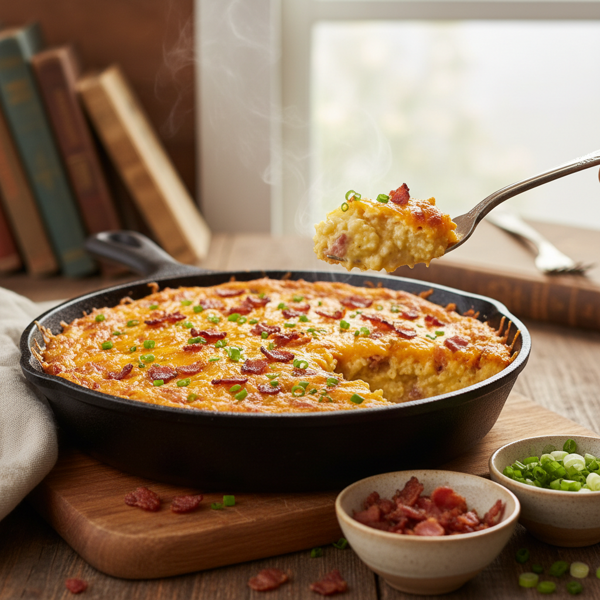 Savory Cheddar Bacon Grits Bake recipe