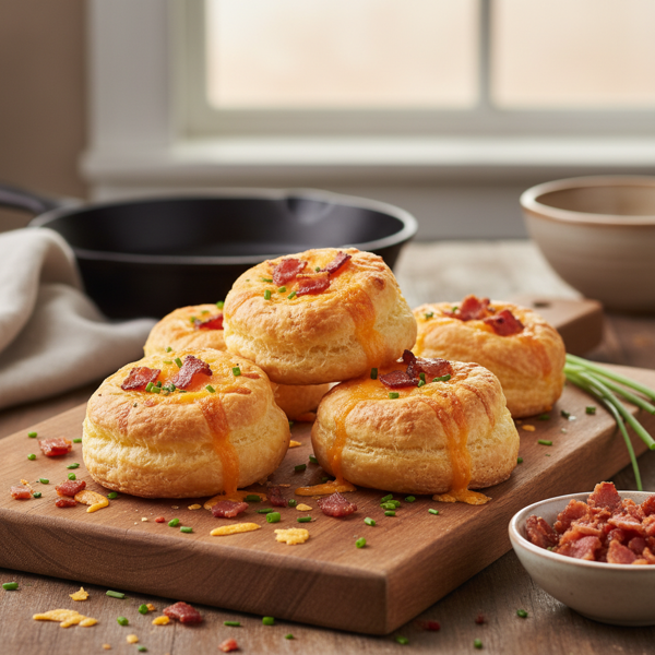 Savory Cheddar Bacon Puffs recipe
