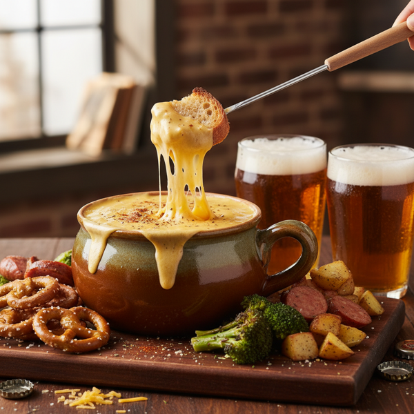 Savory Cheddar Beer Fondue recipe