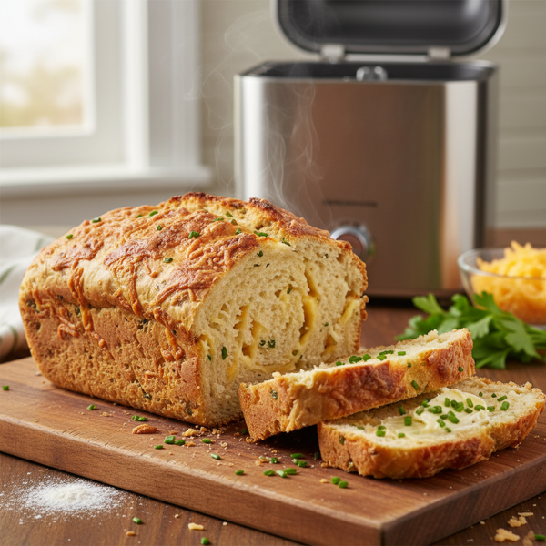 Savory Cheddar Bread Machine Loaf recipe