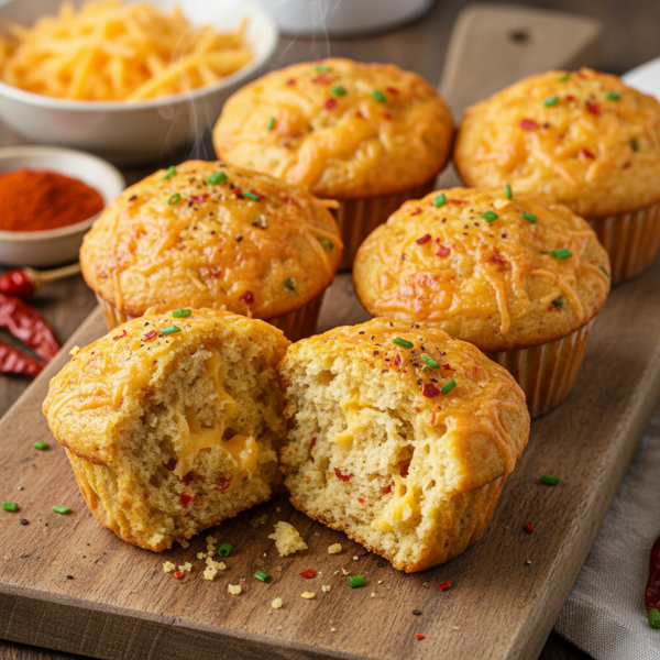 Savory Cheddar Cayenne Muffins recipe