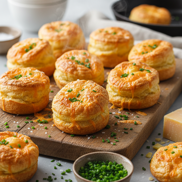 Savory Cheddar Chive Puff Puddings recipe