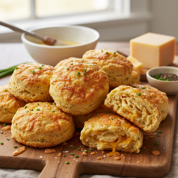 Savory Cheddar Crisp Biscuits recipe