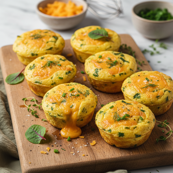 Savory Cheddar Herb Mini Omelets recipe