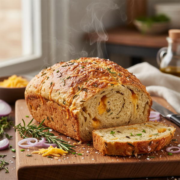 Savory Cheddar Onion Herb Bread recipe