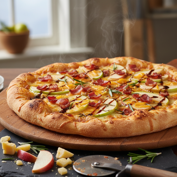Savory Cheddar and Apple Delight Pizza recipe