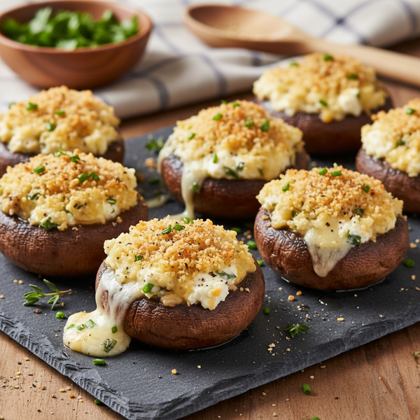 Savory Cheese-Stuffed Mushroom Caps recipe