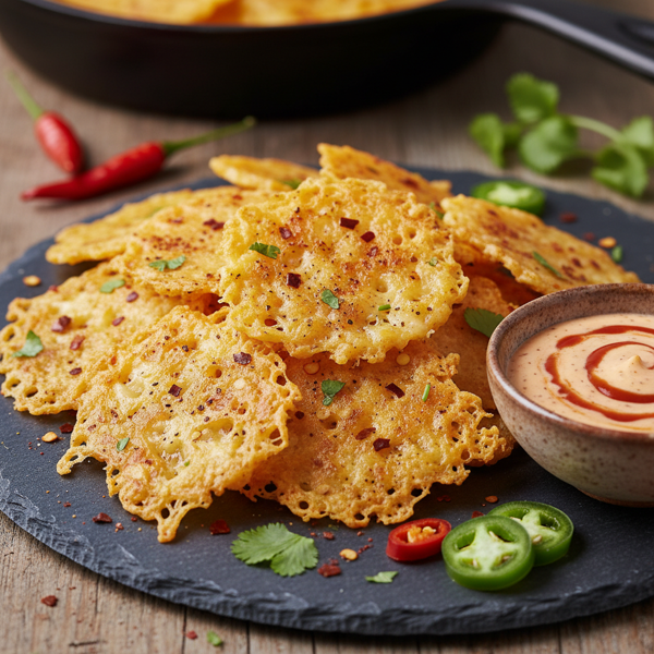 Savory Cheese Crisps with a Kick recipe