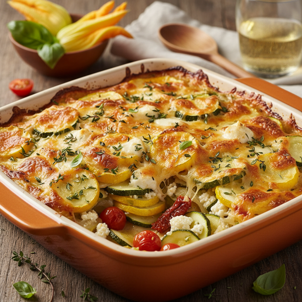 Savory Cheese & Summer Squash Bake recipe
