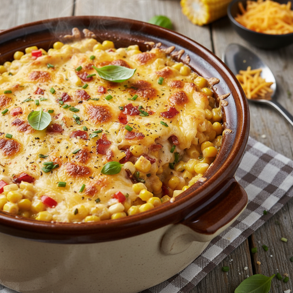 Savory Cheesy Crock Pot Corn Delight recipe