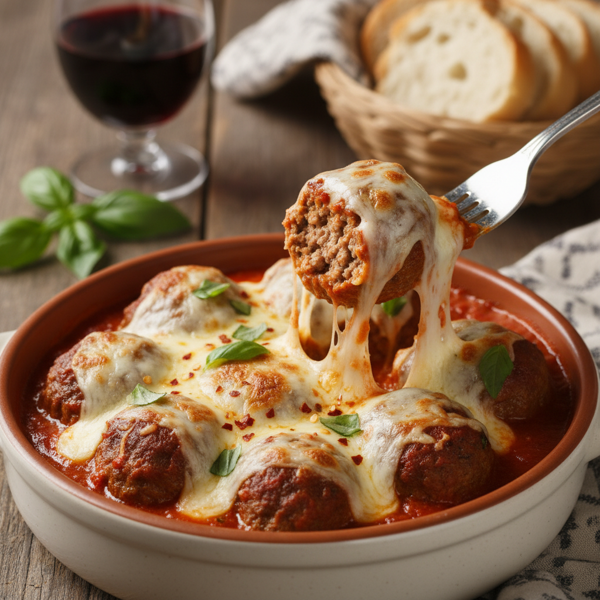 Savory Cheesy Italian Meatballs recipe