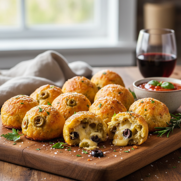 Savory Cheesy Olive Bites recipe