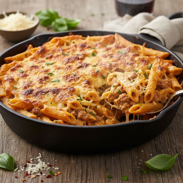 Savory Cheesy Pasta Bake recipe