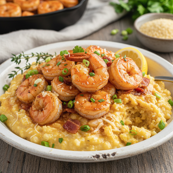 Savory Cheesy Shrimp & Grits Delight recipe