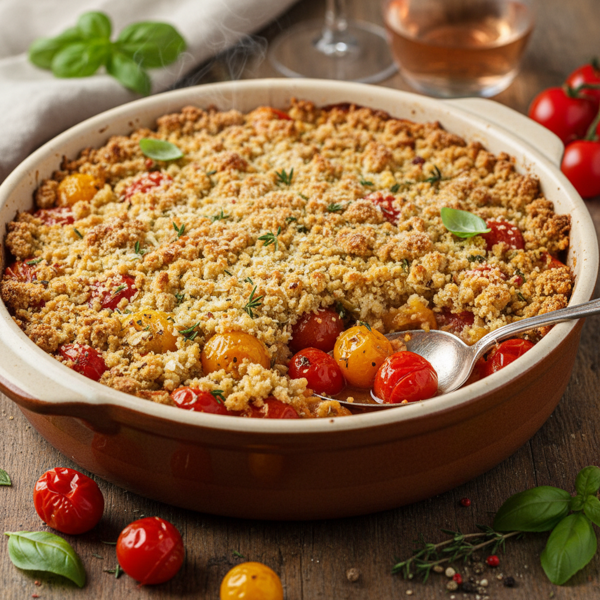 Savory Cherry Tomato Crumble recipe