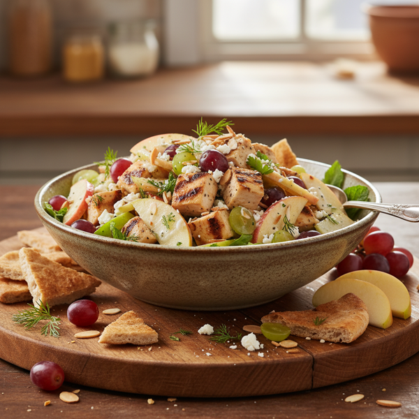 Savory Chicken Apple Grape Pita Salad recipe